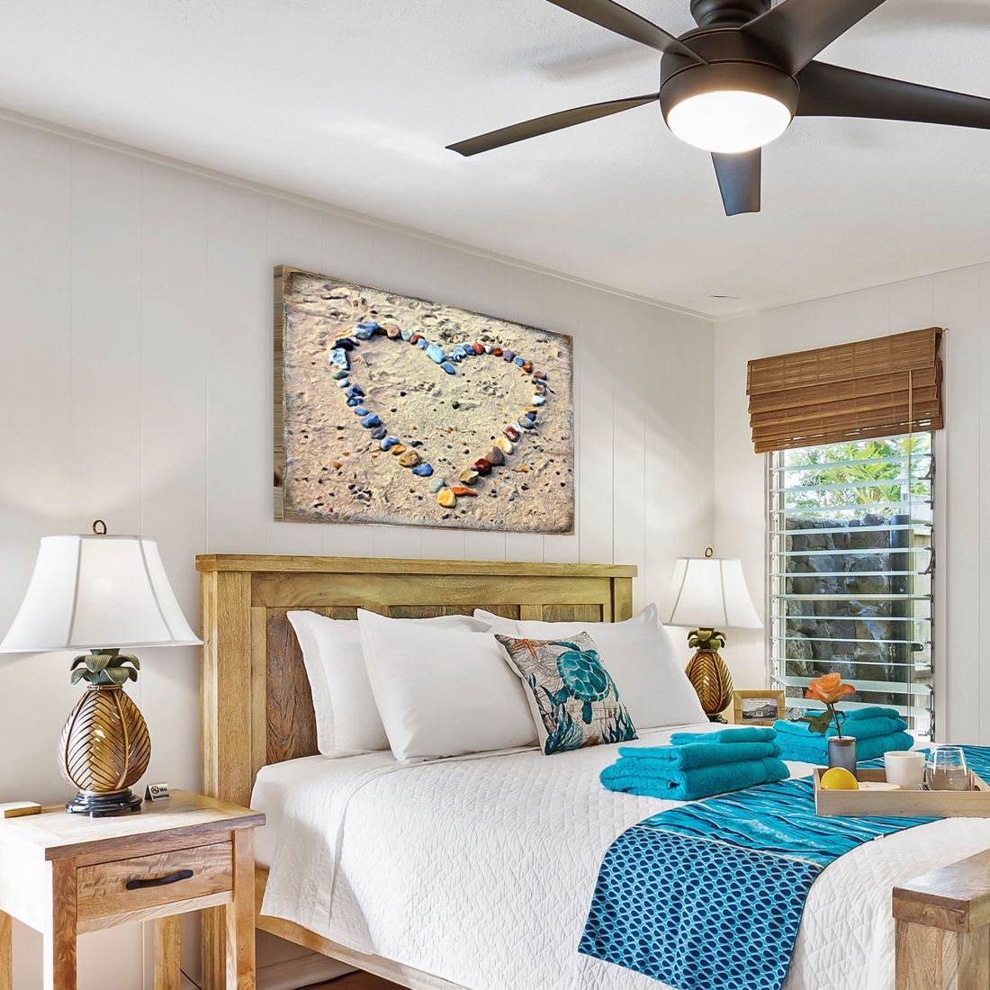 Sperber Heart Wooden Coastal Wall Art by Nature Wonders - Coastal Sea-Life Decor - 95254B