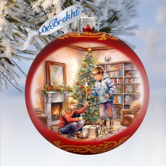 Cherished Moments Lg Glass Ornament by G. Debrekht - Christmas Decor - 73931