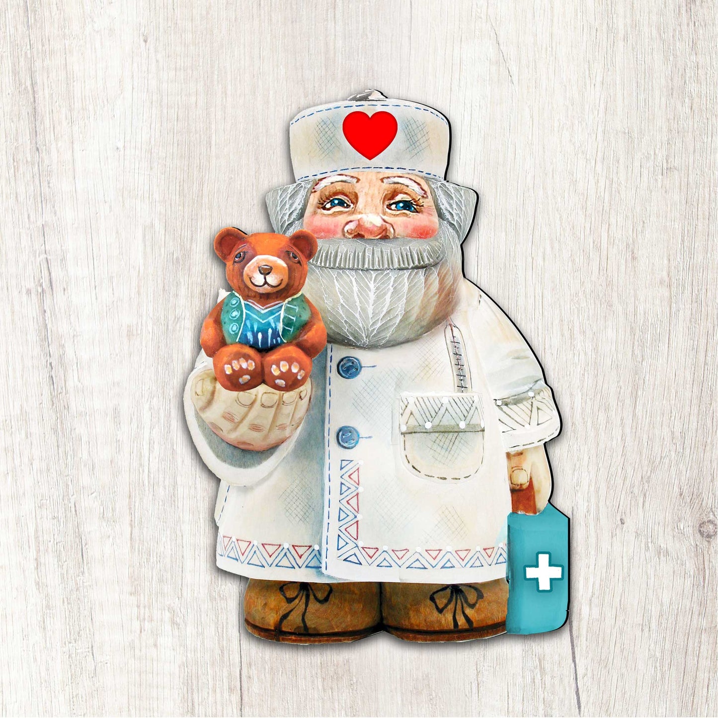 Teddy Bear Doctor Christmas Door Decor by G. DeBrekht - Christmas Santa Snowman Decor - 8151923H