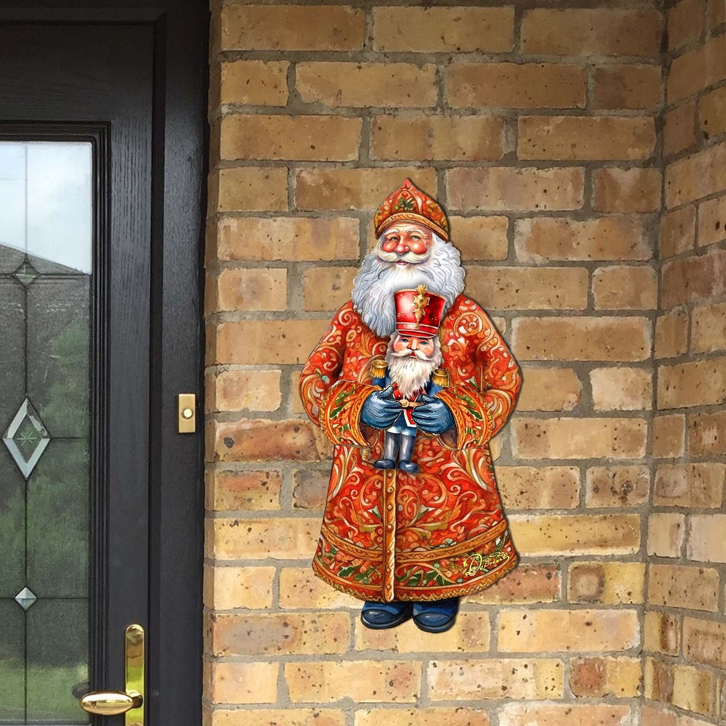 Santa's Holiday Nutcracker Holiday Door Decor by G. Debrekht - Christmas Santa Snowman Decor - 8691401H