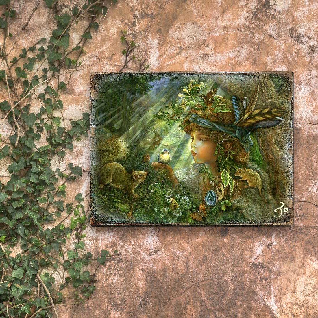 Nature Boy Fantasy Wooden Wall Art by Josephine Wall - Fantasy Decor - 852121-JW