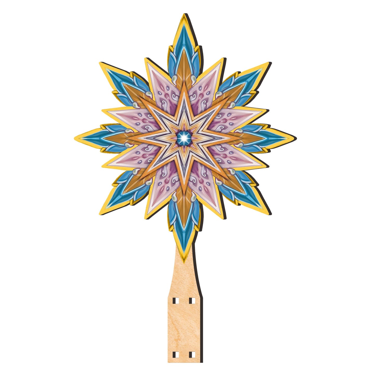 Spanish-inspired Santa Tree Topper Wooden Décor by G. Debrekht  - Santa Snowman Décor - 89524