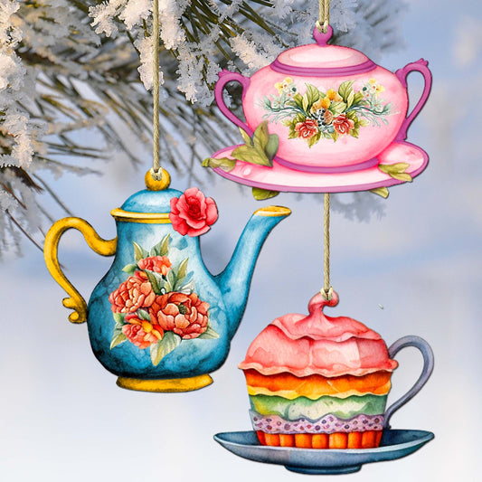 Happy Mother's Day Decorative Wooden Ornaments Set of 3 by G. Debrekht - Love Family Decor - 8091059-S3