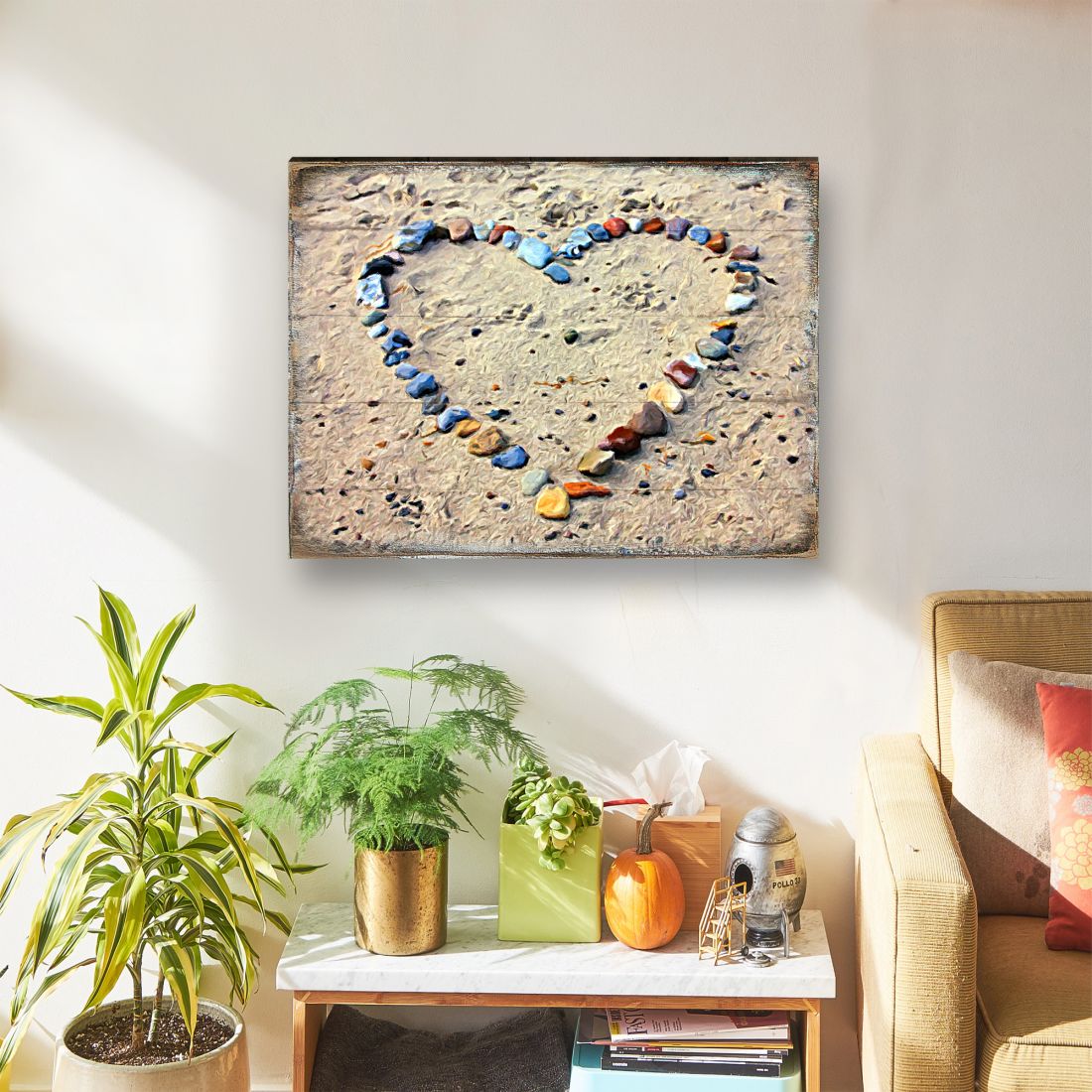 Sperber Heart Wooden Coastal Wall Art by Nature Wonders - Coastal Sea-Life Decor - 95254B