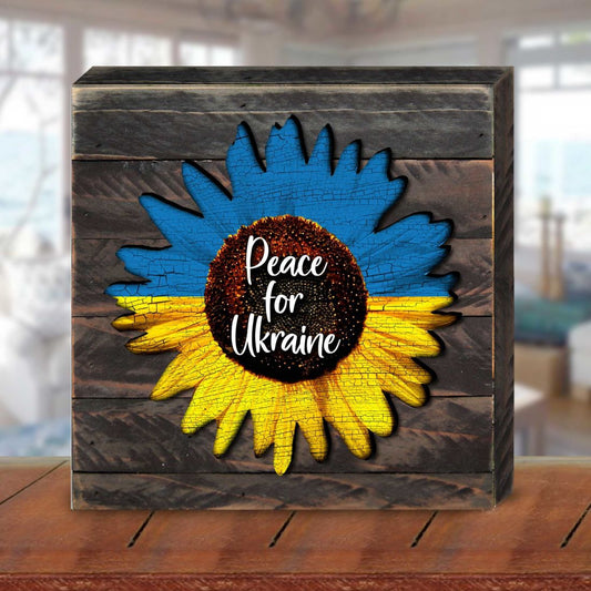 Piece for Ukraine Sunflower Wooden Wall Art - International Decor - 8187125B