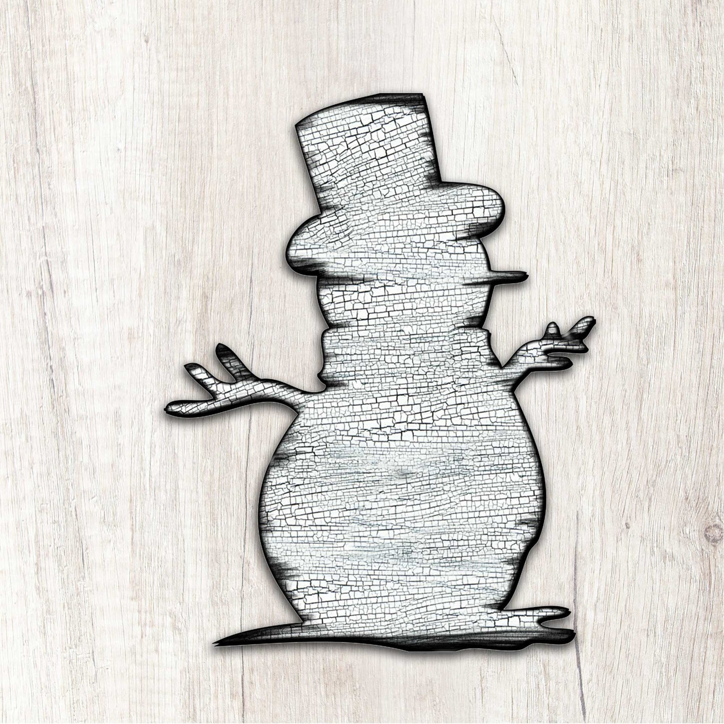 Rustic Happy Snowman Door Decor - Christmas Santa Snowman Decor - 8198801H