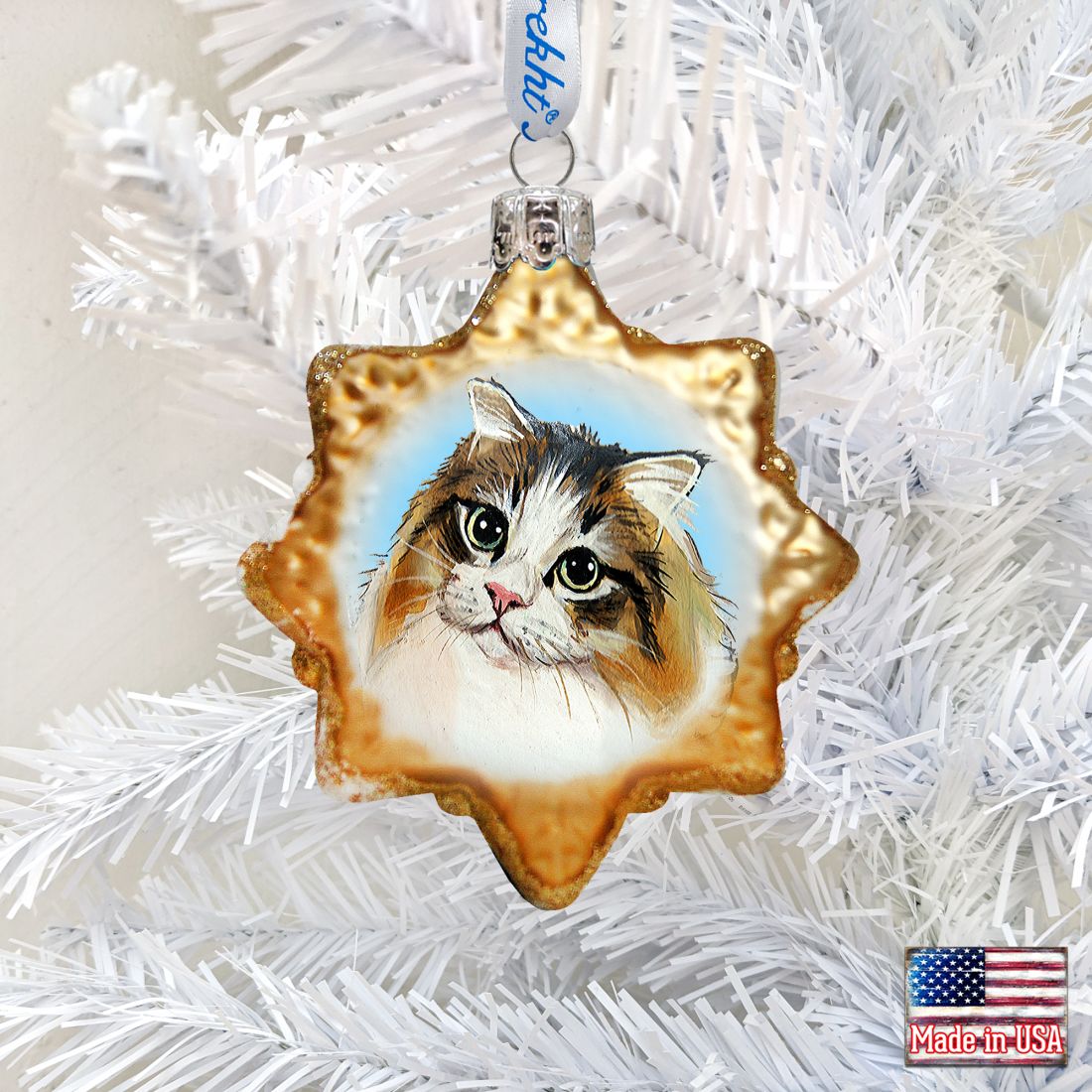 Kitty Cat Mercury Glass Ornament by G. DeBrekht - Pets Dog and Cats Decor - 774022