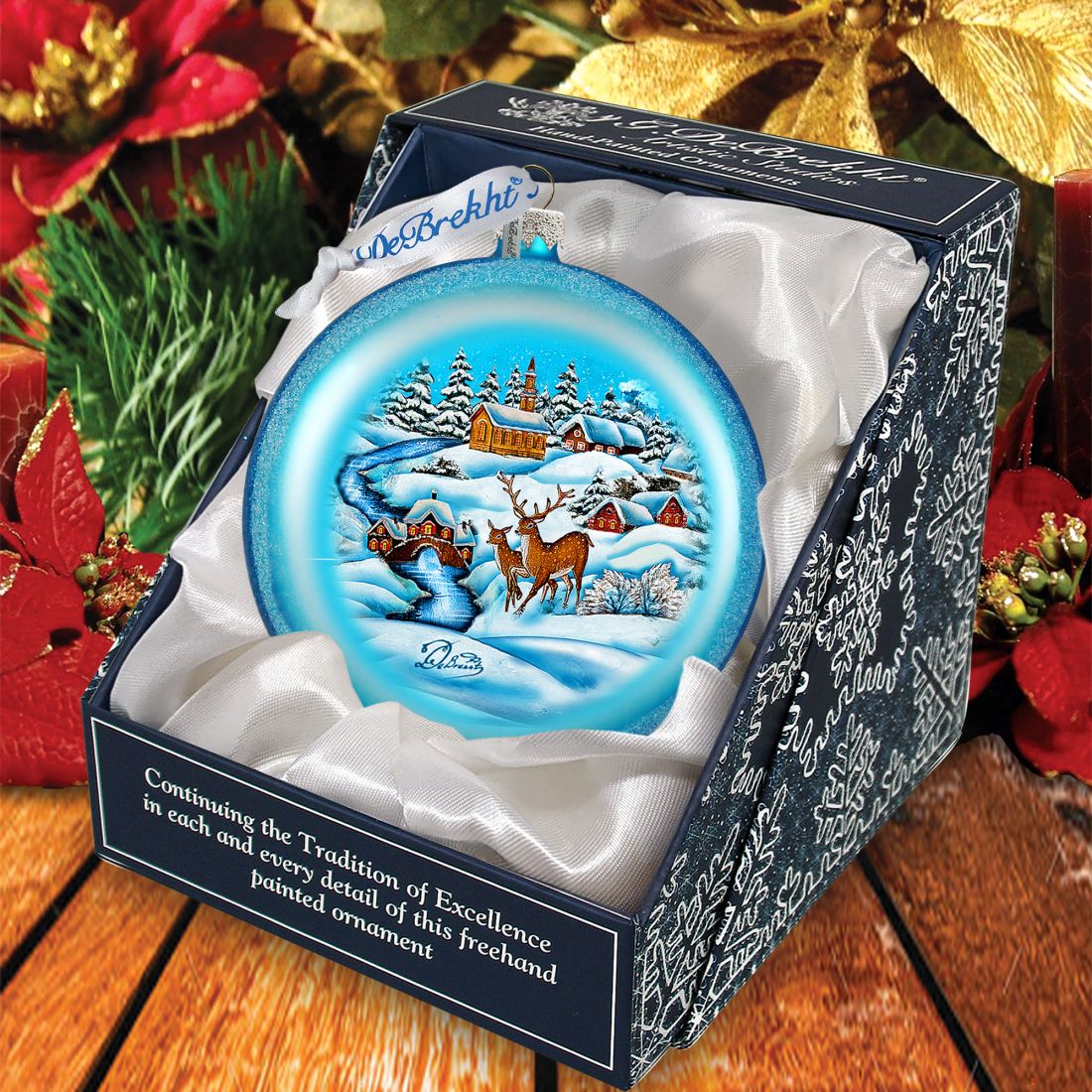 Winter landscape Glass Ornament by G. DeBrekht - Christmas Decor - 744-012