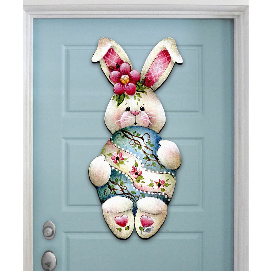 Bunny Hugs Easter Door Decor by Jamie Mills-Price - Easter Spring Decor - 8457602H