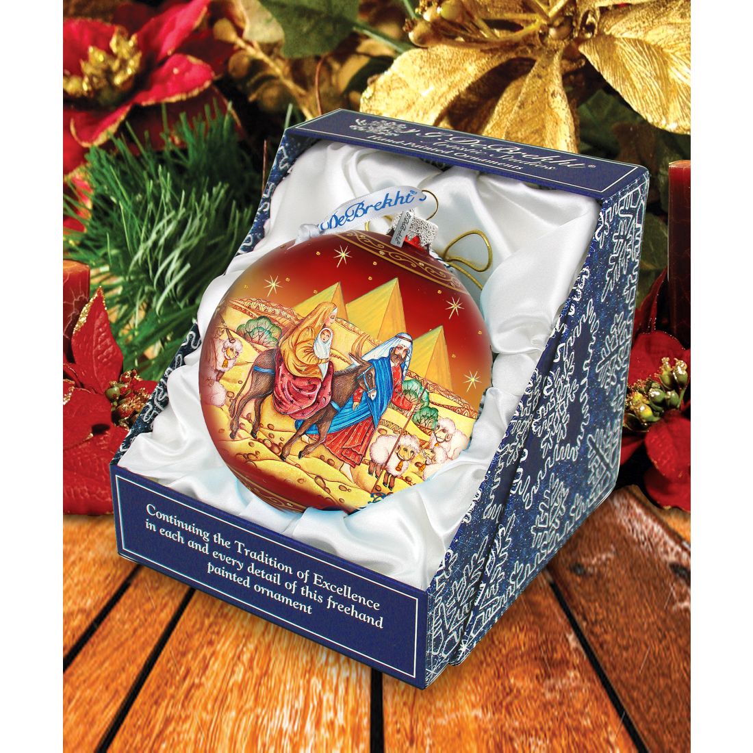 Journey to Bethlehem Glass Ornament Limited Edition by G. DeBrekht - Nativity Holiday Decor - 73878
