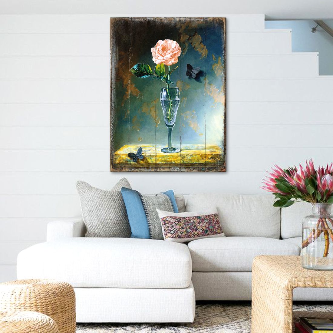 Ameya Rose Art Wooden Wall Art by Nature Wonders - Love Family Kids Decor - 95350B