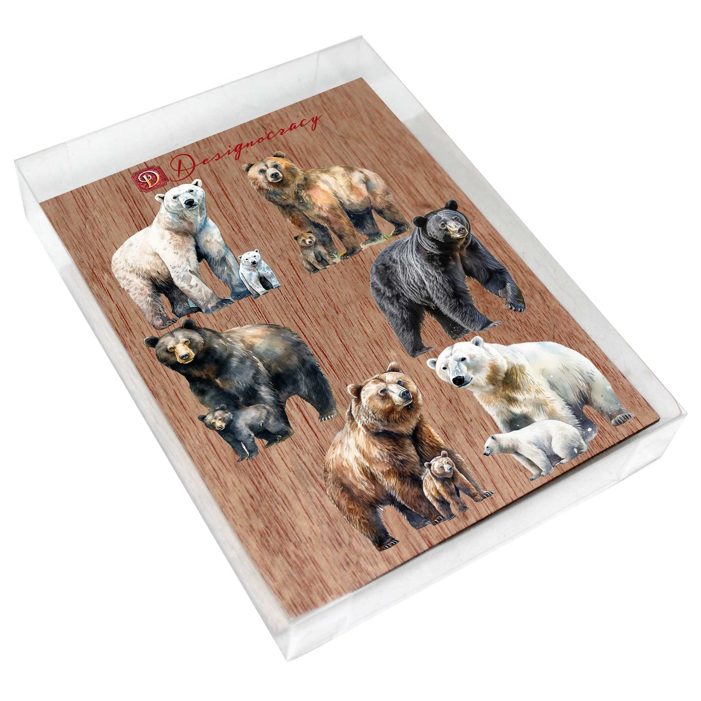 Bear Adventures Decorative Wooden Magnets Set of 6 by G. Debrekht - Wildlife Decor - 8090105G-S6