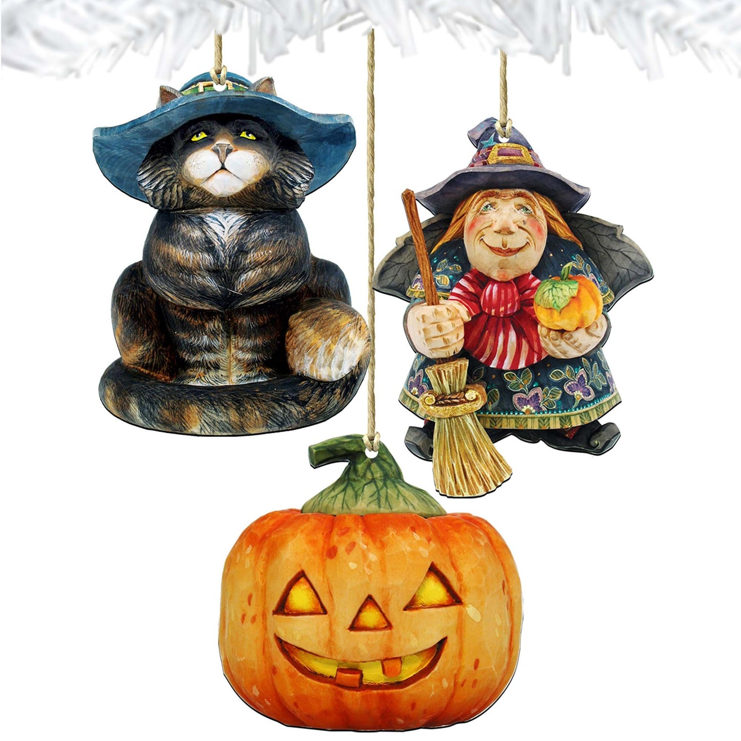 Wicked Halloween Wooden Ornaments Set of 3 by G. DeBrekht - Thanksgiving Halloween Decor - 8100026S3