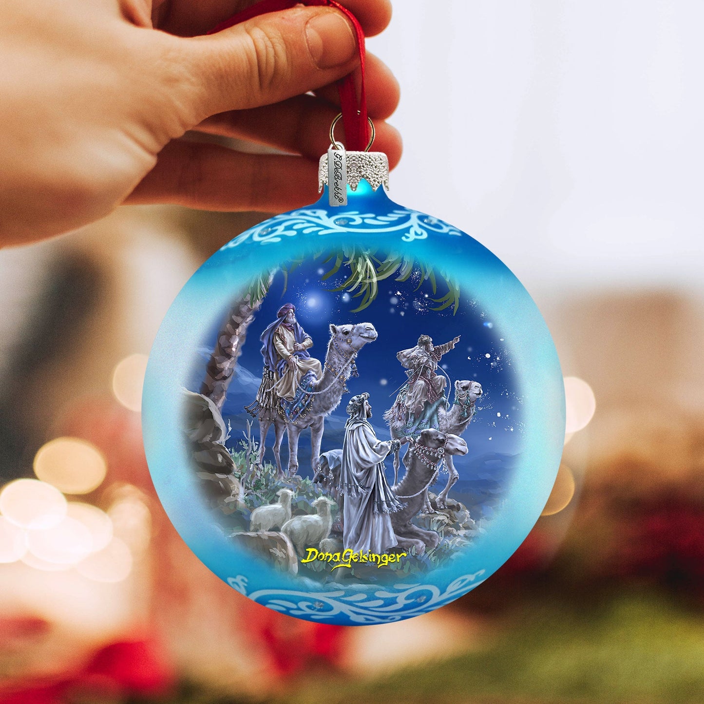 Let Us Adore Him Glass Ornament by D. Gelsinger - Nativity Holiday Decor - 71159-1839