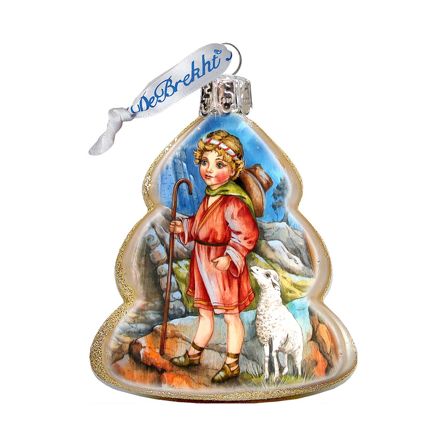 Shepherd Boy Mercury Glass Ornament by G. DeBrekht - Nativity Holiday Decor - 773034