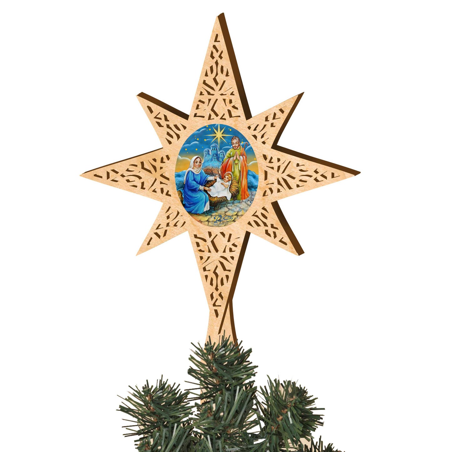 Old World Nativity Tree Topper by G.DeBrekht - Nativity Holiday Decor - 89493