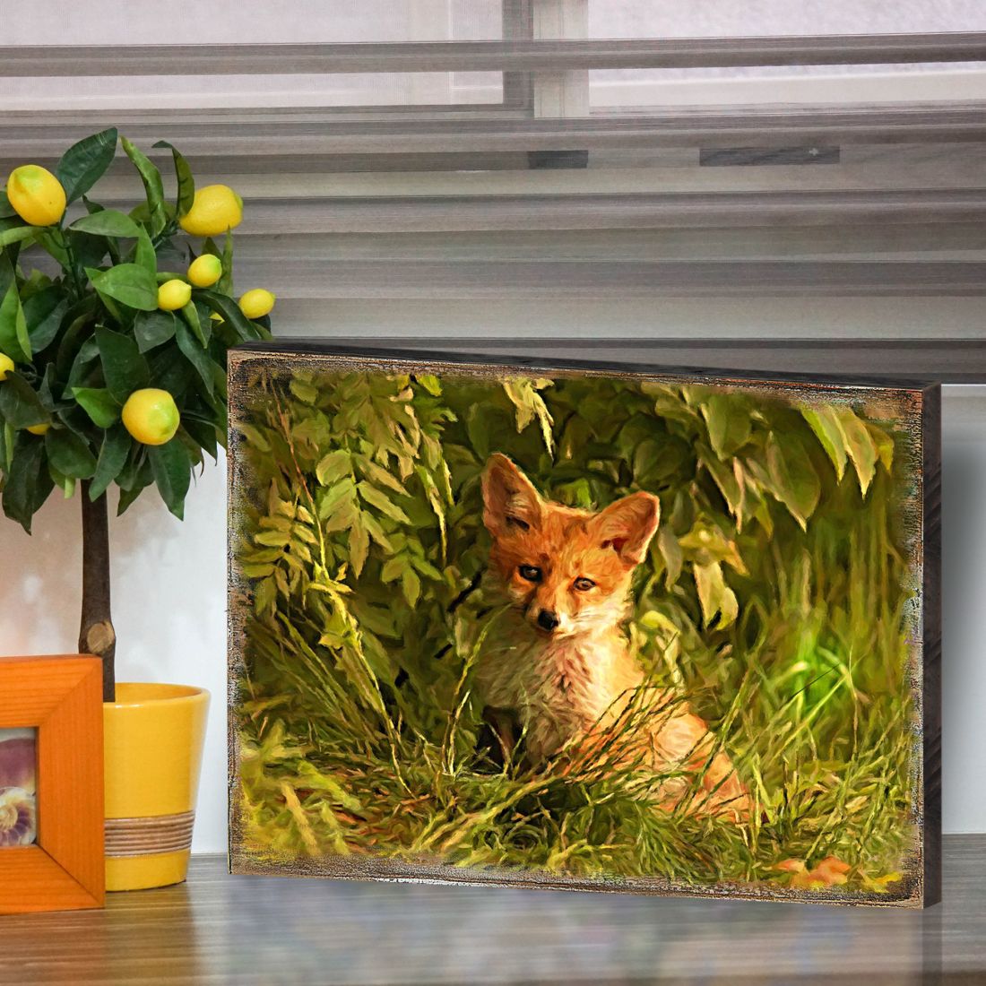 Fox Art Wooden Wall Art by Nature Wonders - Nature Wildlife Decor  - 95294B