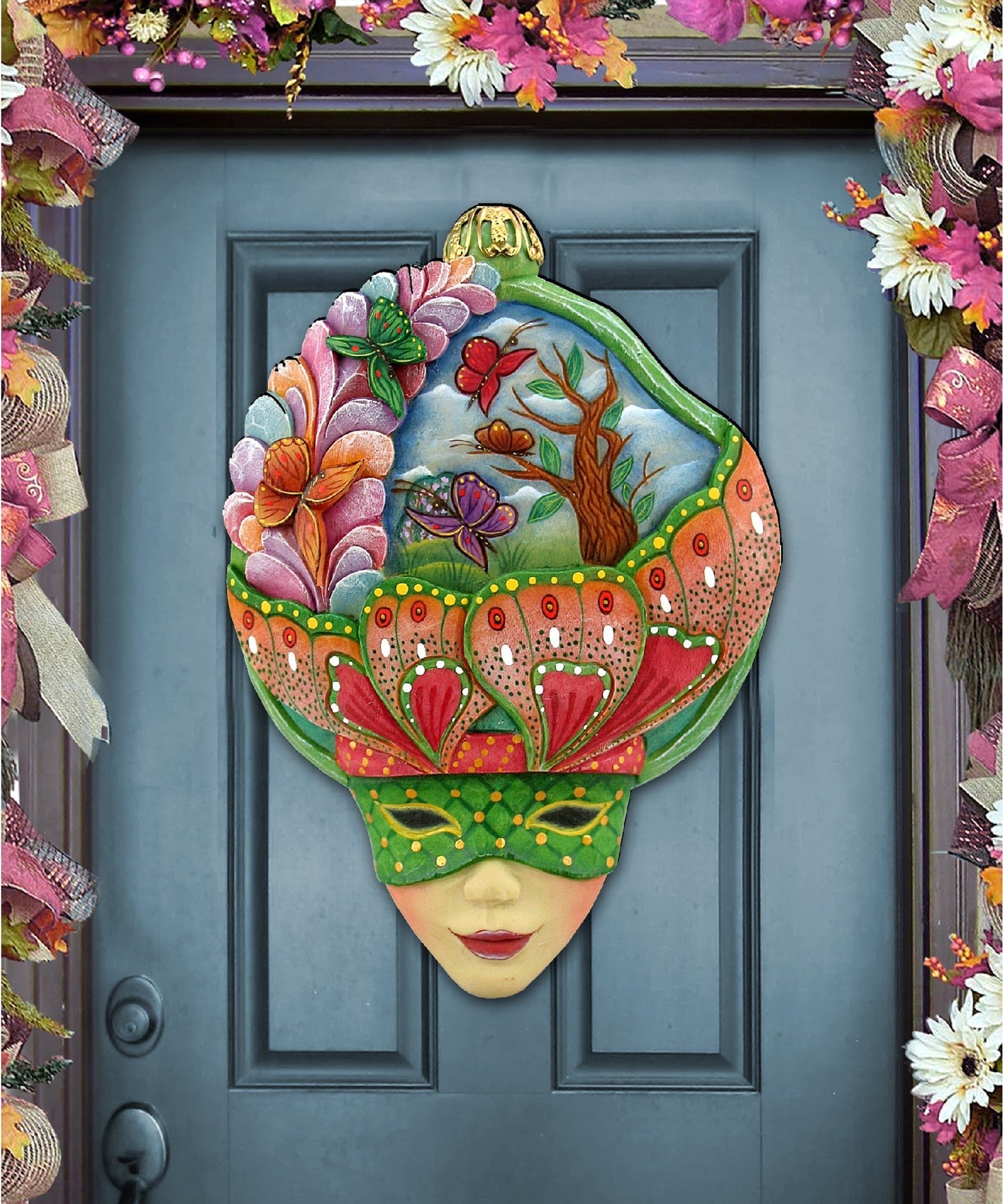 Butterfly Mask Halloween Door Decor by G. DeBrekht - Thanksgiving Halloween Decor - 8161037H