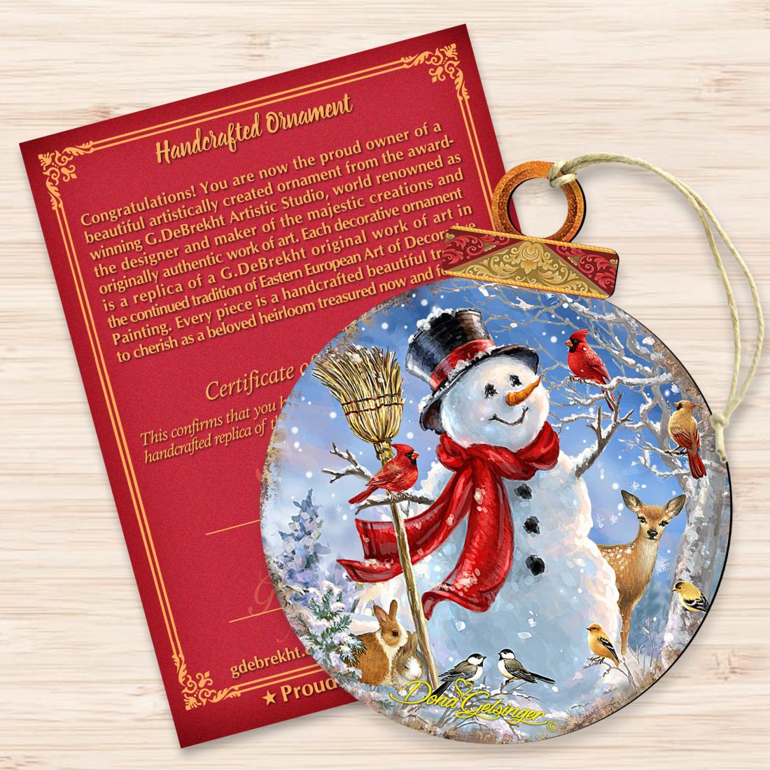 Frosty Forest Friends Wooden Ornaments by Gelsinger - Christmas Santa Snowman Decor - 8021023-1624