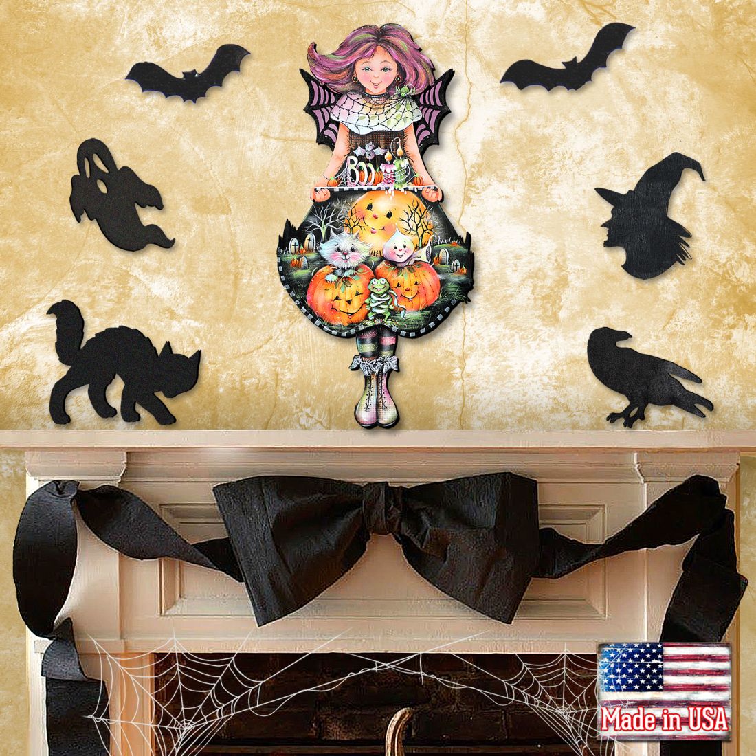 Pumpkin Fairy Halloween Door Decor by Jamie Mills-Price - Thanksgiving Halloween Decor - 8457412H