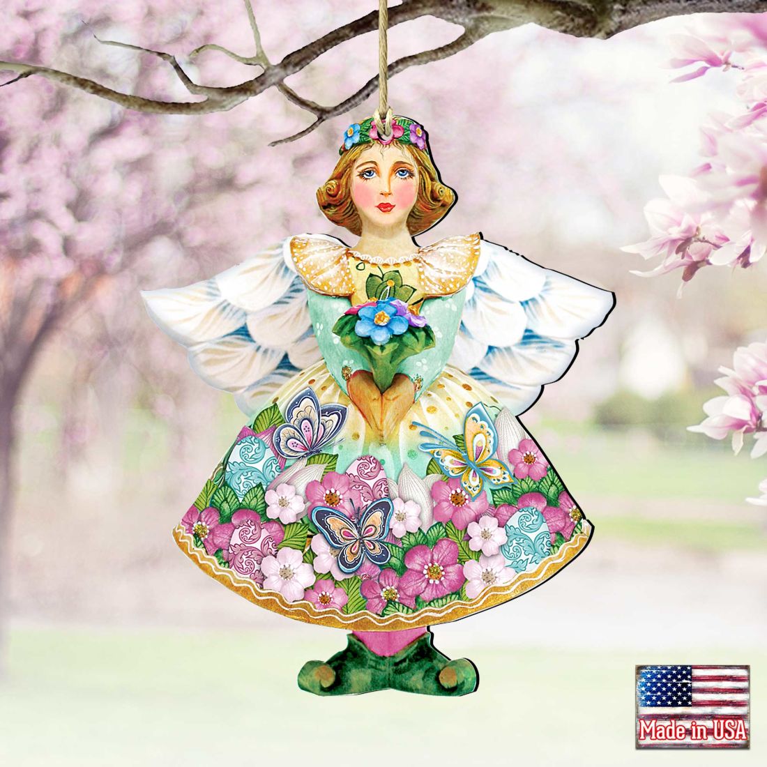 Spring Angel Wooden Ornaments by G. DeBrekht - Easter Spring Decor - 8157616