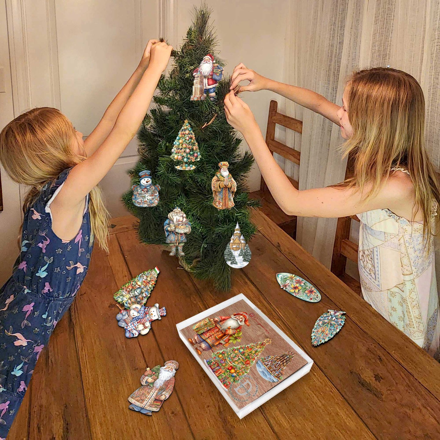 Santas Around the World - Spanish Inspired Santa - Wooden Ornaments Set of 3 by G. DeBrekht Christmas Santa Snowman Decor - 8091305S3