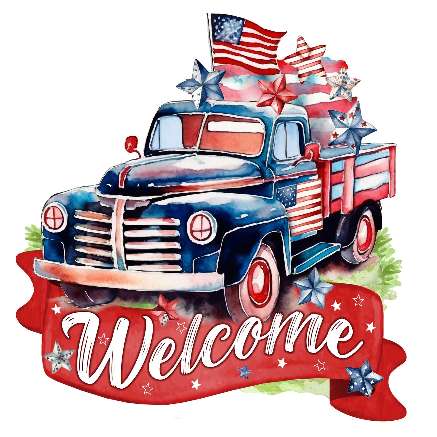 Front door welcome sign American Car United we stand Front porch Patriotic wreath Main entrance banner Red and White Welcome sign - Wooden front porch decor - 933108H