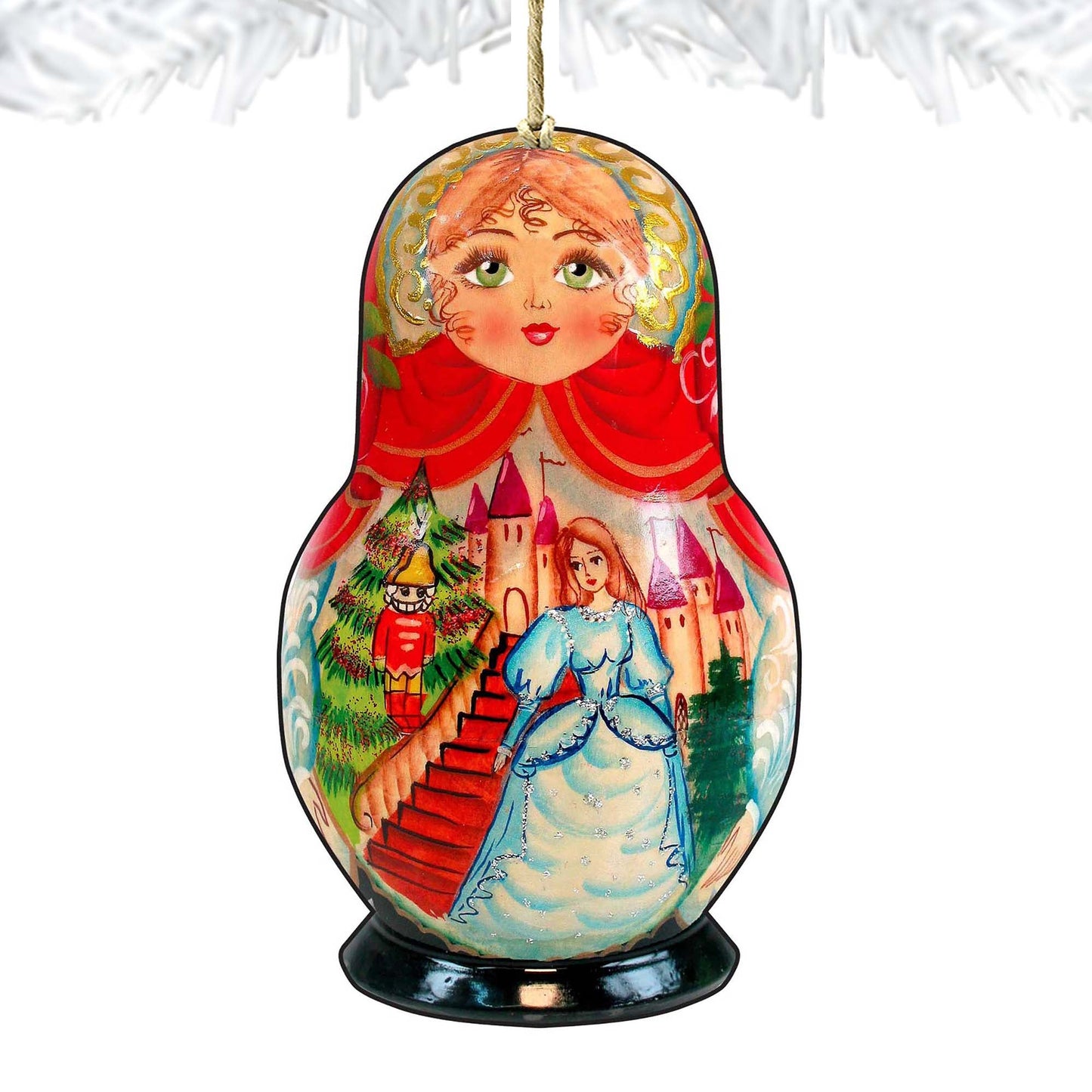 Story of Nutcracker Matreshka Wooden Ornaments by G. DeBrekht - Nativity Holiday Decor - 8115942