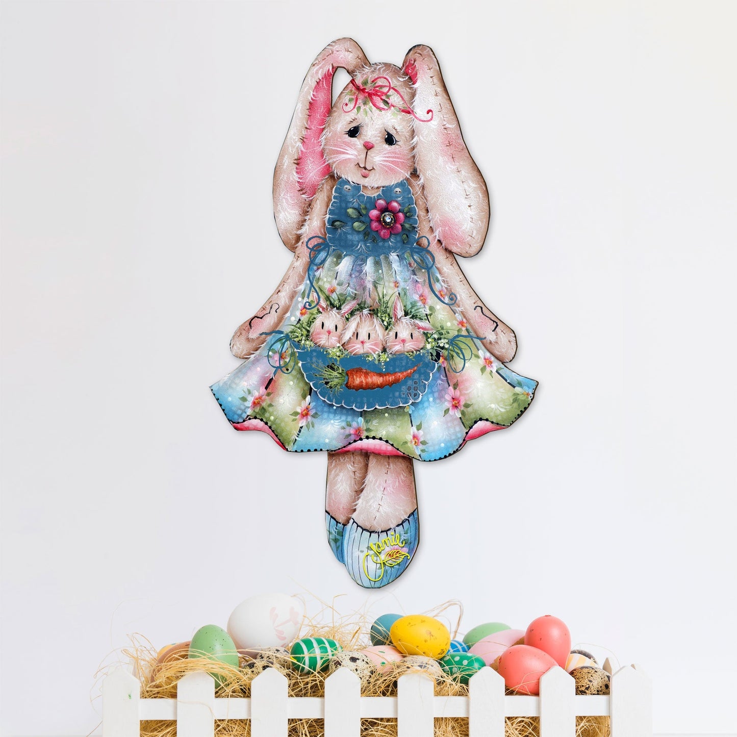 Pocketful of Bunnies Easter Door Decor by Jamie Mills-Price - Easter Spring Decor - 8457705H-MP