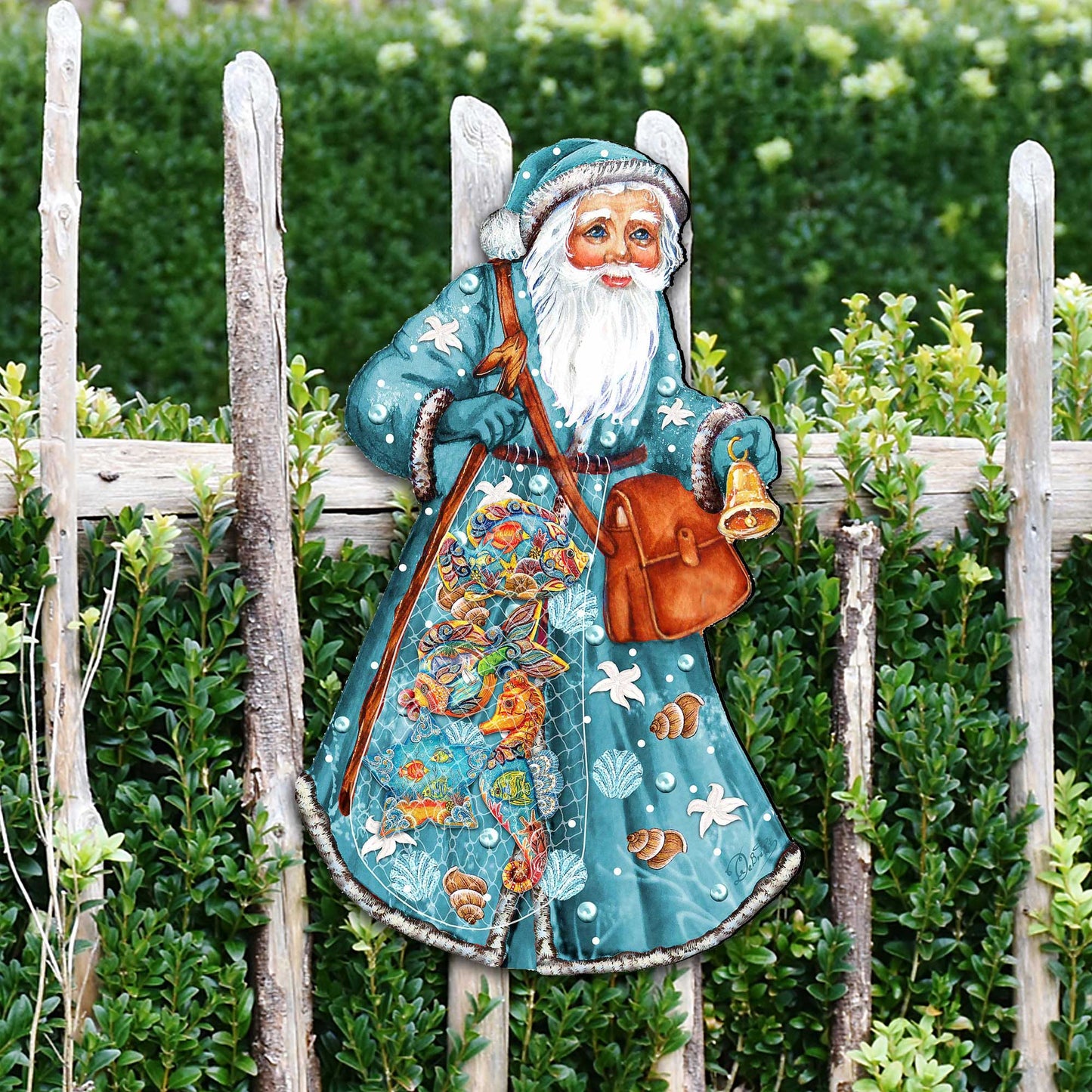 Fishermen Santa Coastal Door Decor by G. DeBrekht - Coastal Holiday Decor - 8124120-2H