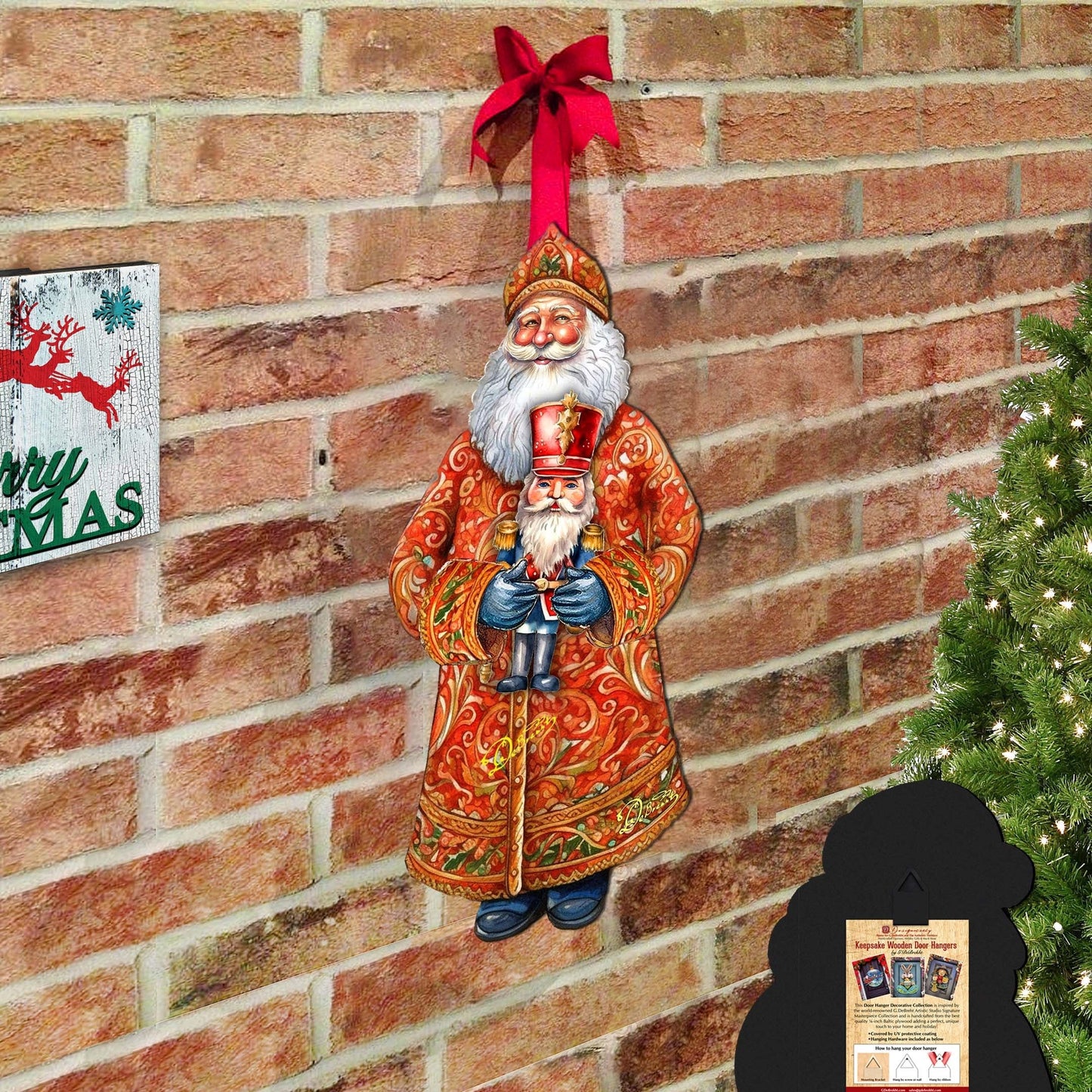 Santa's Holiday Nutcracker Holiday Door Decor by G. Debrekht - Christmas Santa Snowman Decor - 8691401H