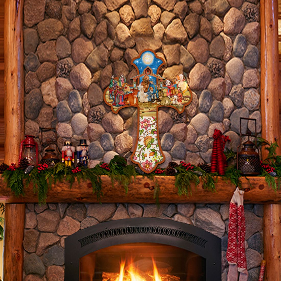 Nativity Cross Nativity Door Decor by G. DeBrekht - Nativity Holiday Decor - 8191164H