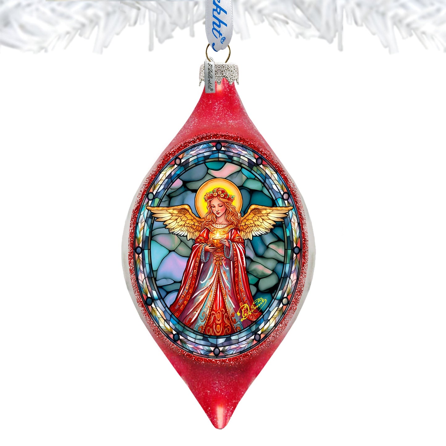 Angel of Hope Drop Glass Ornament by G. Debrekht - Nativity Holiday Decor - 757-053