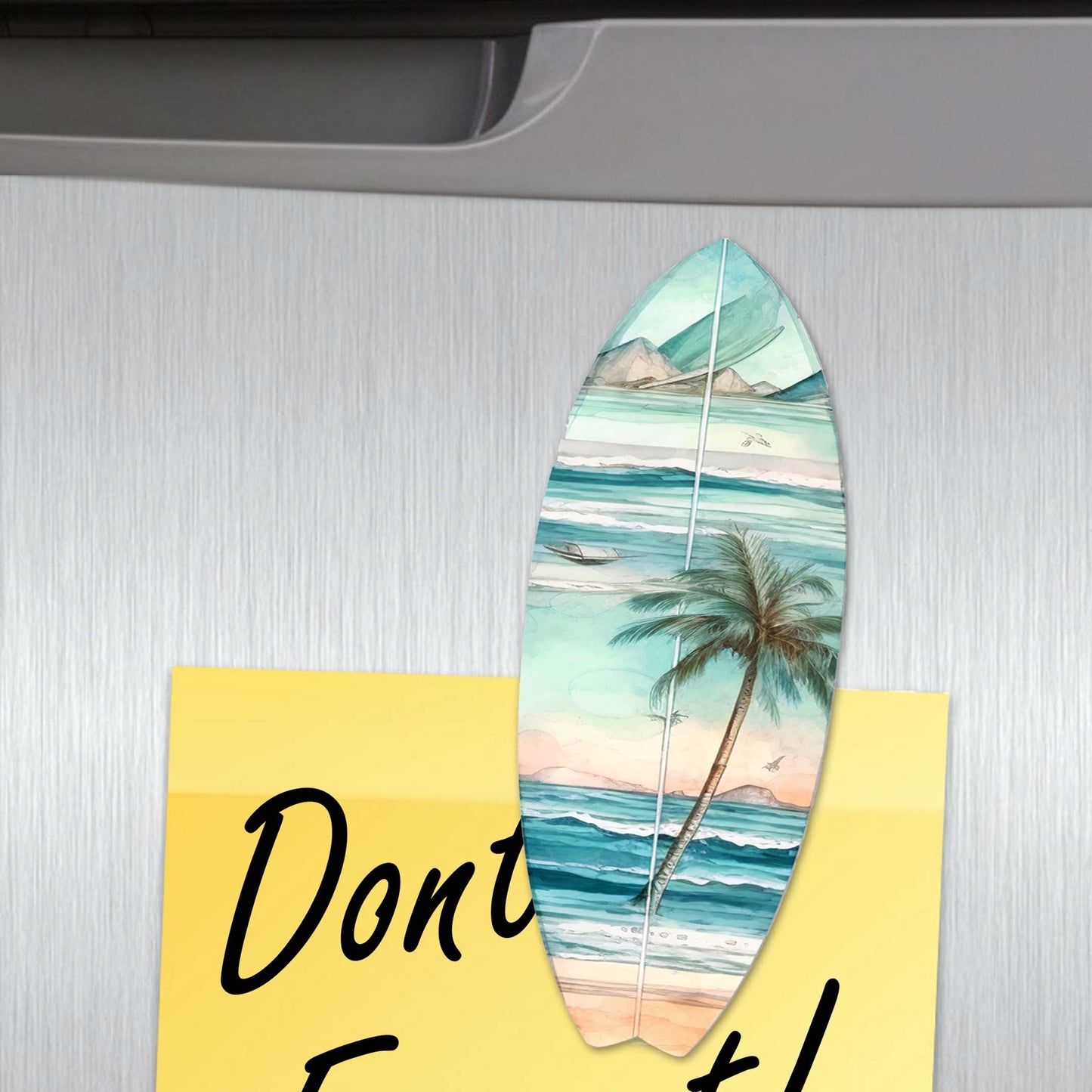 Tropical Surfboards Decorative Wooden Magnets Set of 6 by G. Debrekht - Coastal Decor - 8090069G-S6