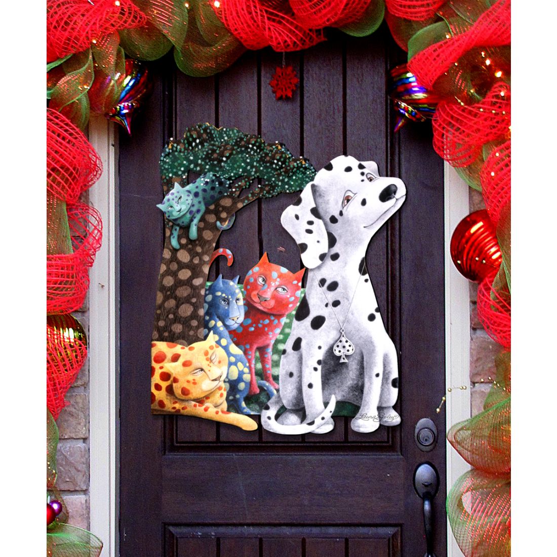 The World We Weave Holiday Door Decor by Laura Seeley - Pets Dog and Cats Decor - 8511013H