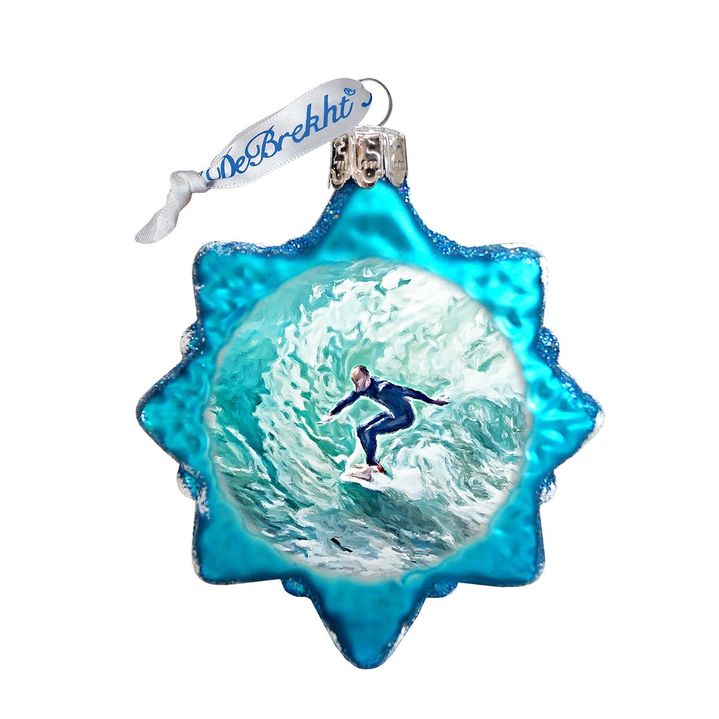 Surfers Mercury Glass Ornament by G. DeBrekht - Coastal Holiday Décor - 775486