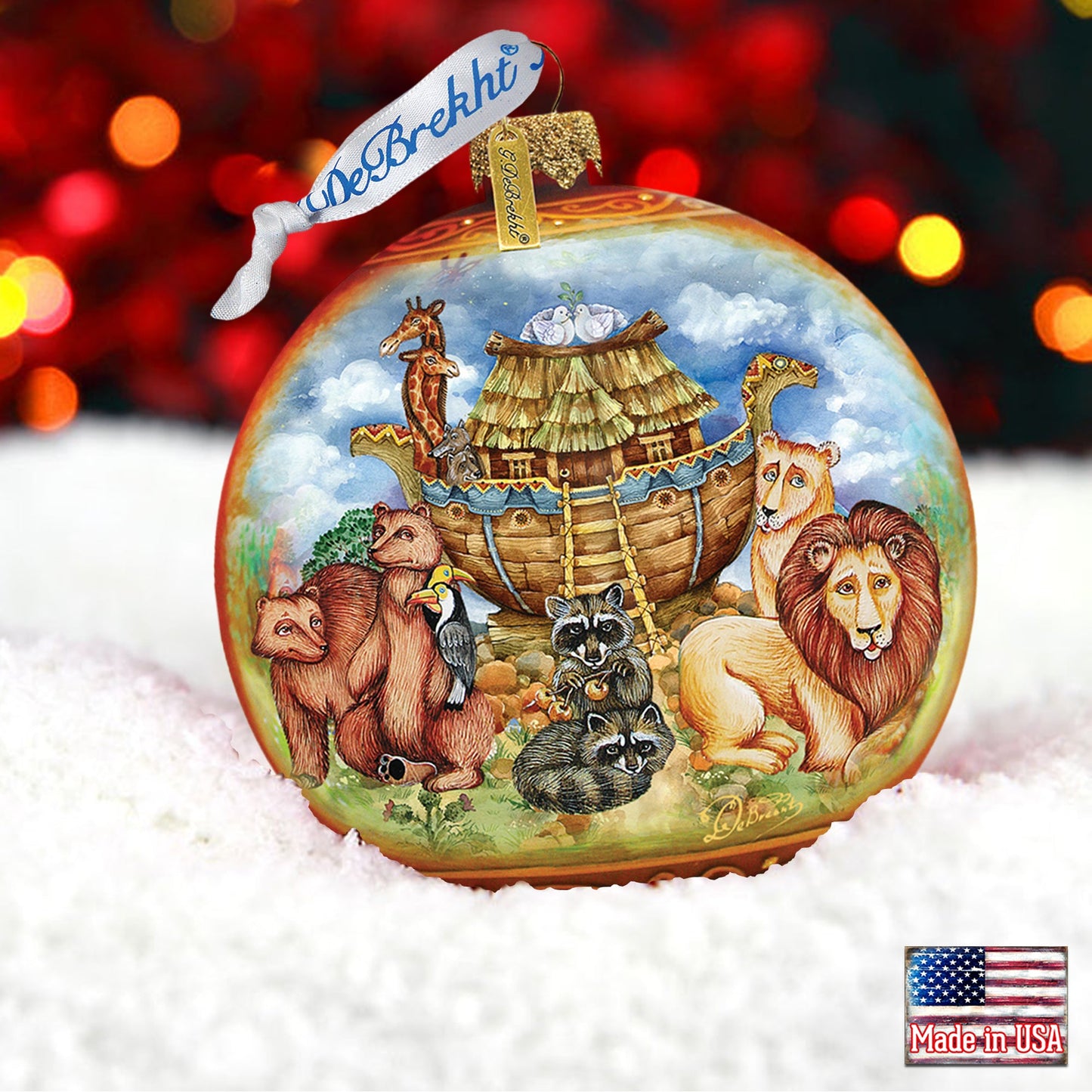 Noah's Ark Ball Glass Ornament by G. DeBrekht - Nativity Holiday Décor - 73521