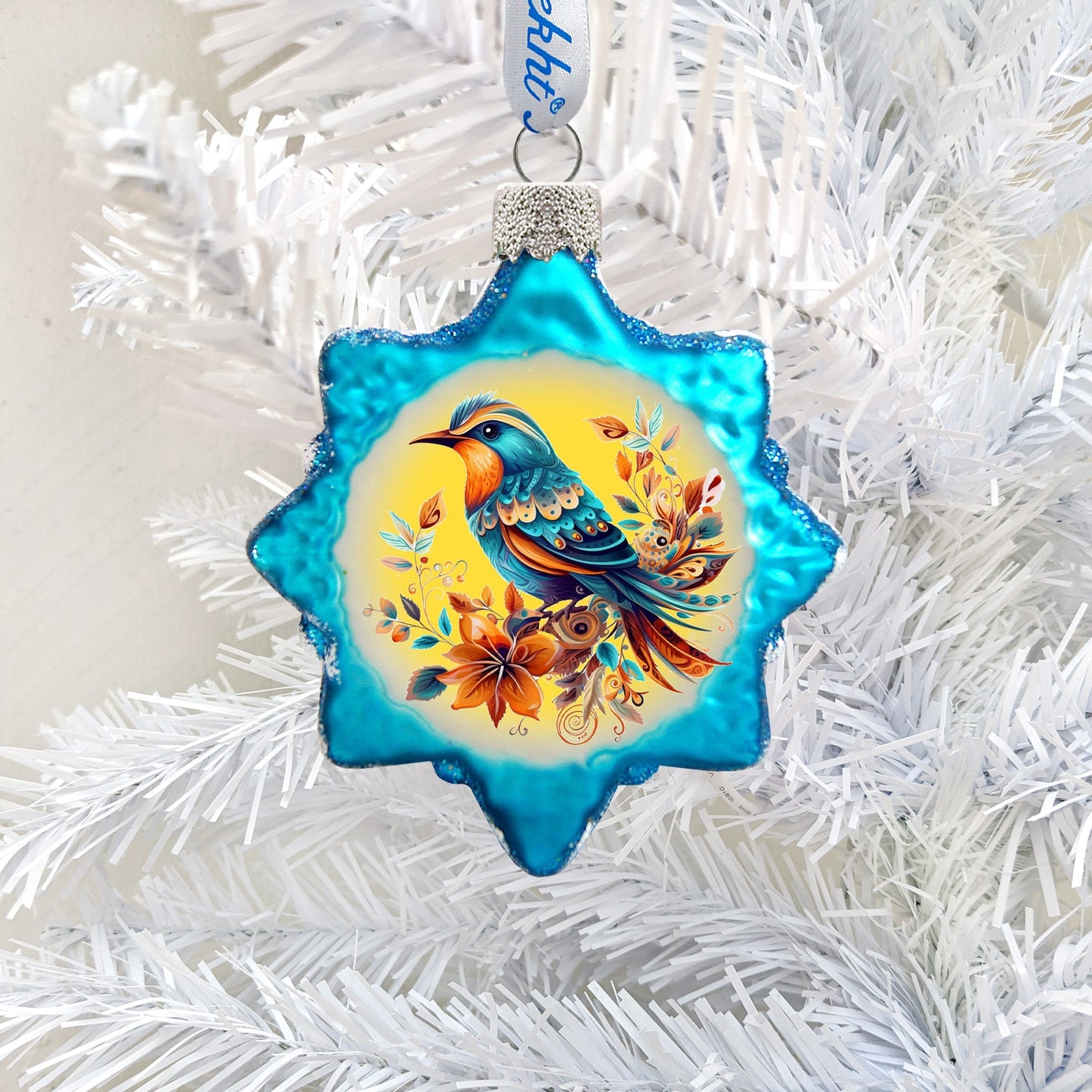 Blue Sparrow Mercury Glass Ornaments by G. Debrekht - Wildlife Holiday Decor - 776007