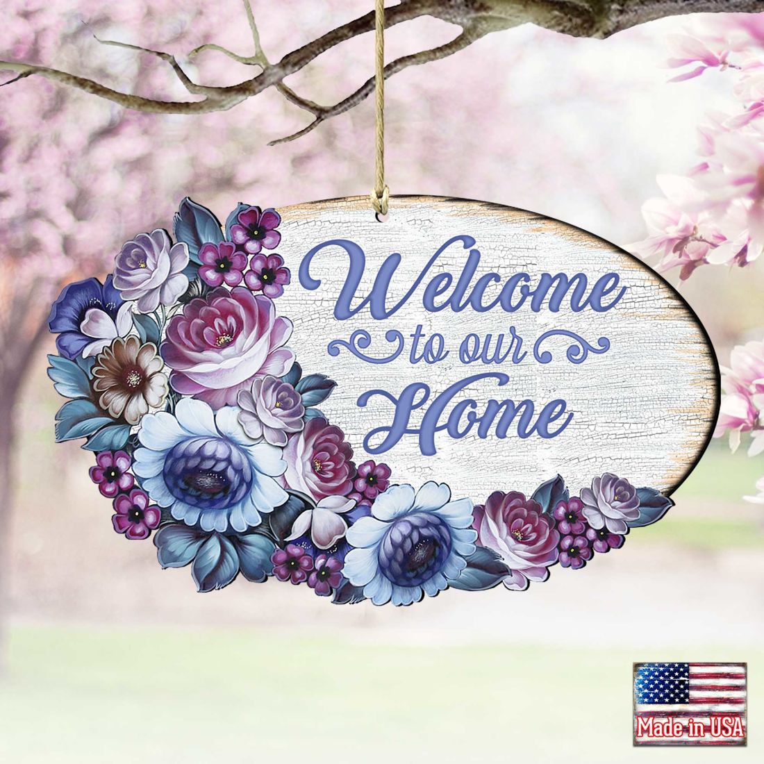 Welcome to Our Home Wreath Easter Wall Decor by G. DeBrekht - Easter Spring Decor - 8185311