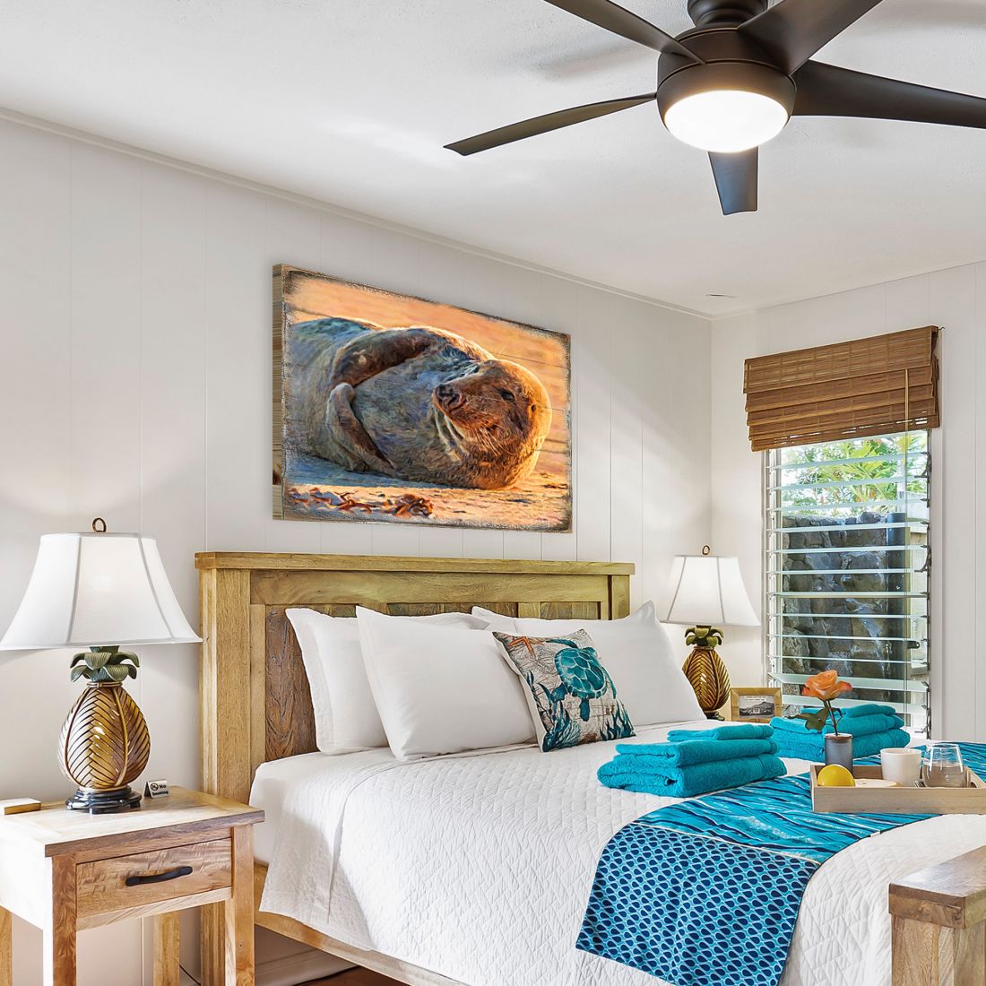 Speier Seal Wood Wooden Coastal Wall Art by Nature Wonders - Coastal Sea-Life Decor - 95260B