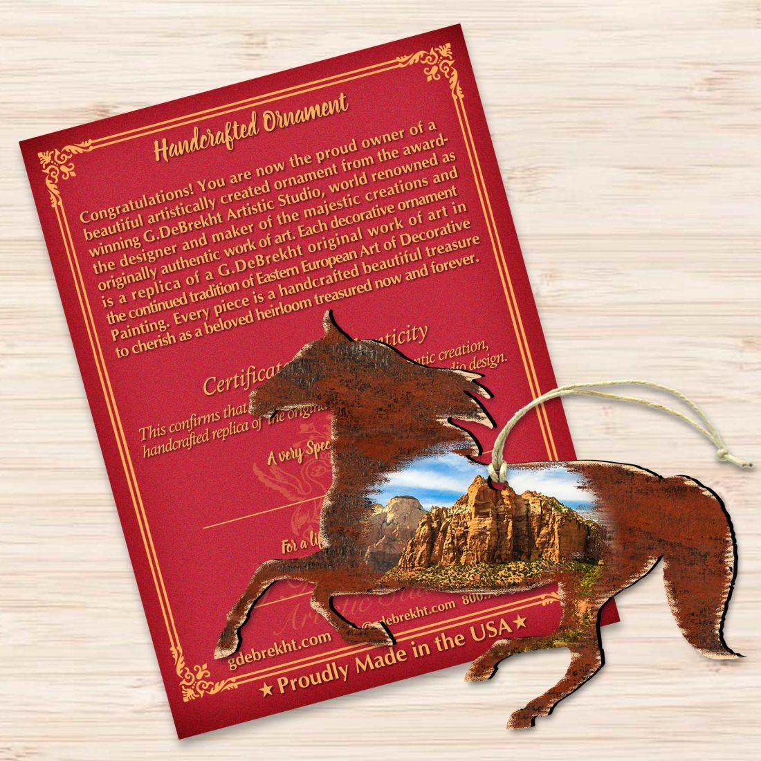 Horse Wooden Ornaments by Nature Wonders - Wildlife Holiday Decor - 81981582