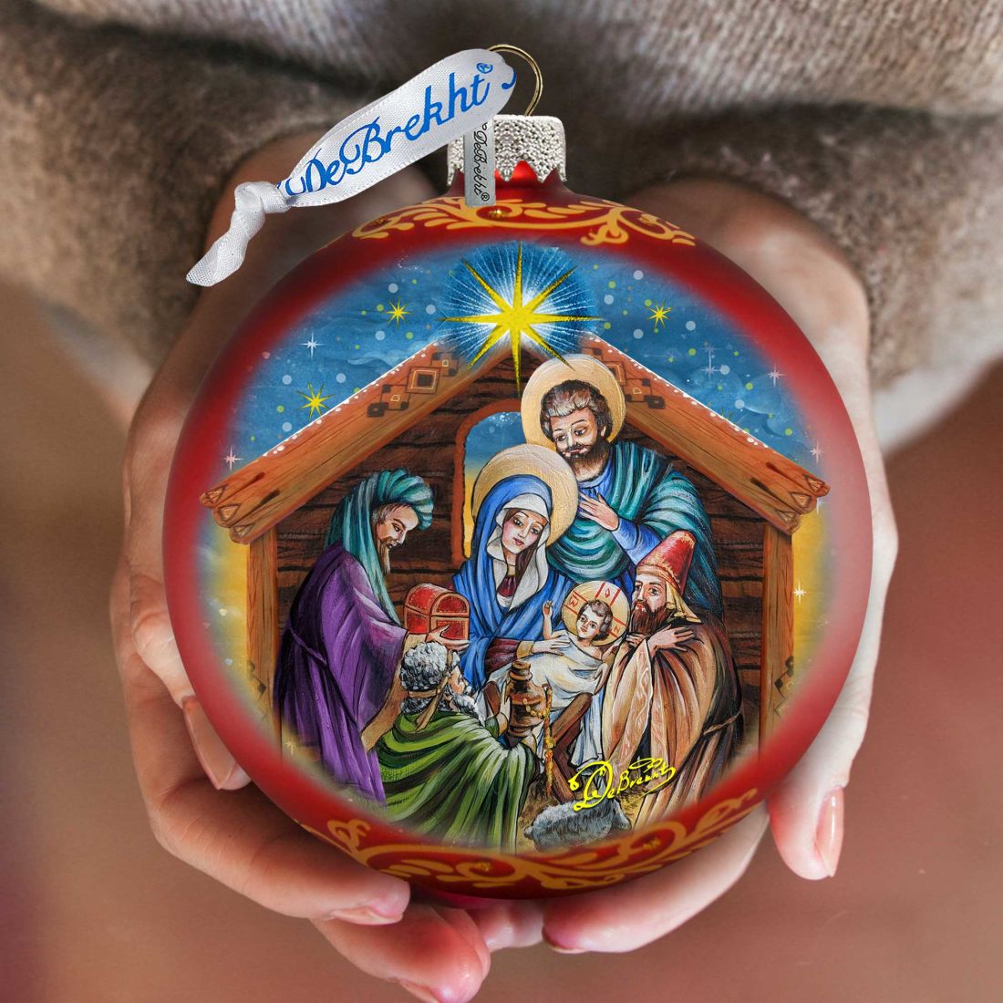 The Gift of the Three Kings Glass Ornament Limited Edition by G. DeBrekht - Nativity Holiday Decor - 73905