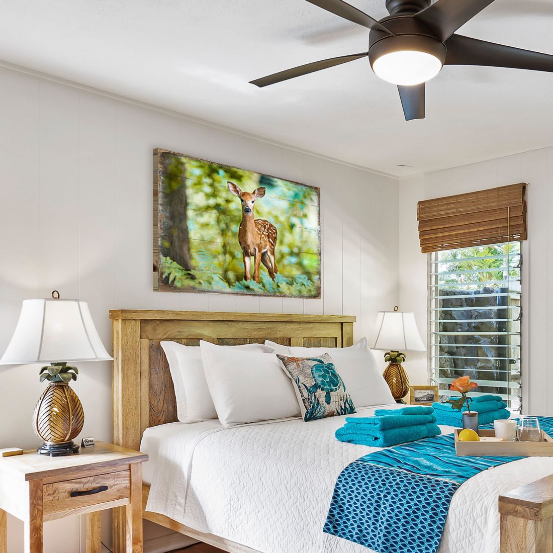 Forest Deer Art Wooden Wall Art by Nature Wonders - Nature Wildlife Decor  - 95290B