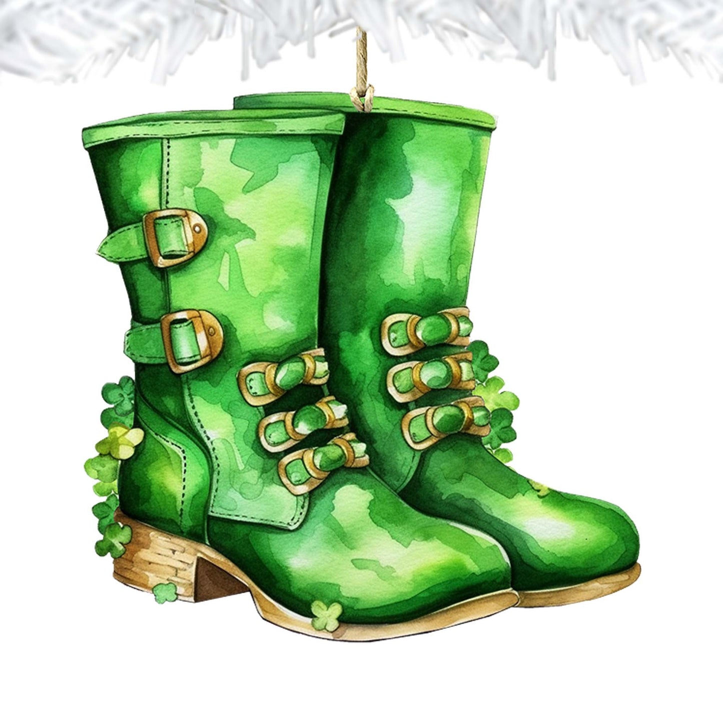 Irish Green Boots Wooden Ornaments by G. DeBrekht Easter Spring Decor - 8652777