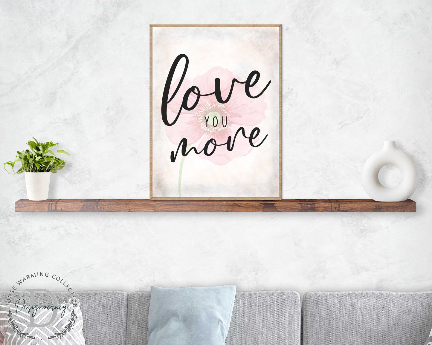Love You More - Bedroom Wall Art - Valentines Gift - Contemporary Decor - Gift for Her - Anniversary Gift - Wall Decor - 310336