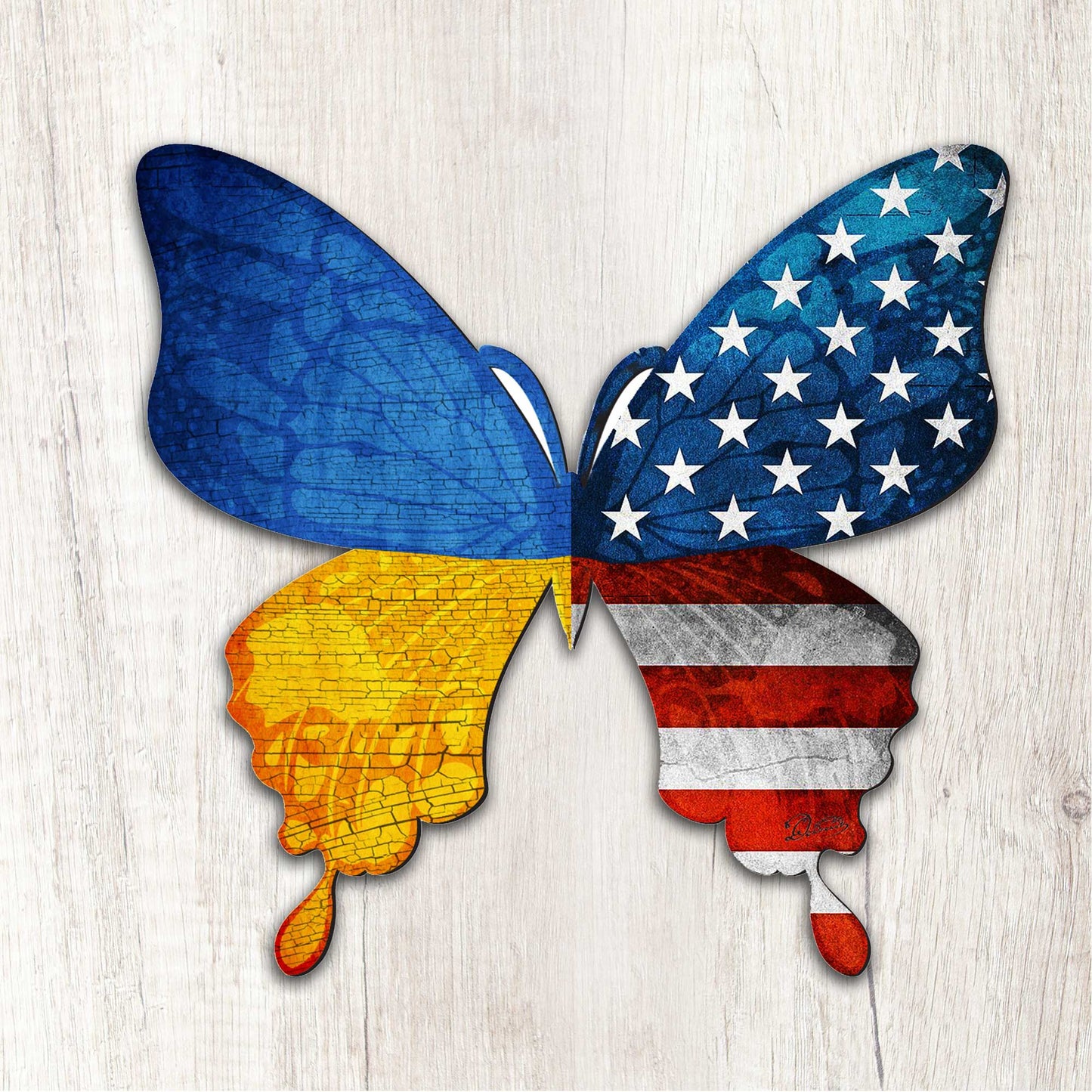 USA/Ukraine Butterfly Holiday Door Decor - International Decor - 8187129H