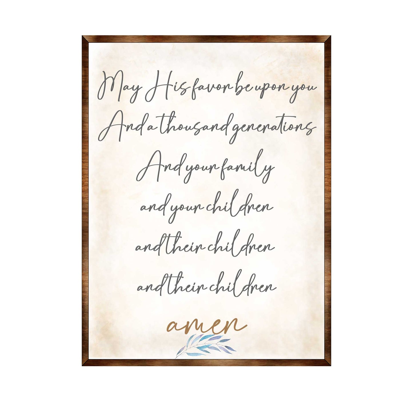 Blessing Quote Sign- May His Favor Be Upon You - Housewarming gift - Gift for newlyweds - Bible Verse scripts - Christian sign decor - Wedding gift - Blessing sign - Living room decor - 310353