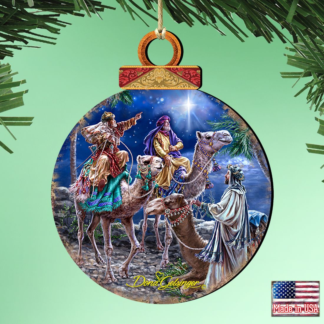 The Magic Wrap Wooden Ornaments by Gelsinger - Nativity Holiday Decor - 8021124-1810