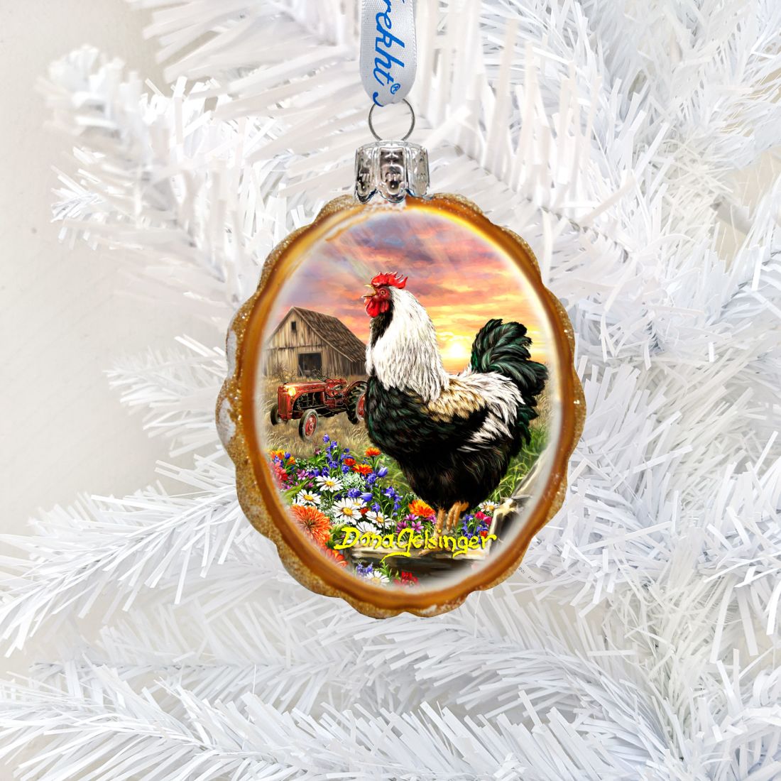 Sunrise on the Farm Mercury Glass Ornament by D. Gelsinger - Christmas Decor - 778114-DG