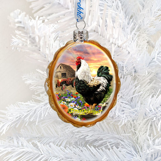 Sunrise on the Farm Mercury Glass Ornament by D. Gelsinger - Christmas Decor - 778114-DG